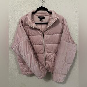 Forever 21 Velvet Quilted Puffer Jacket Size Large